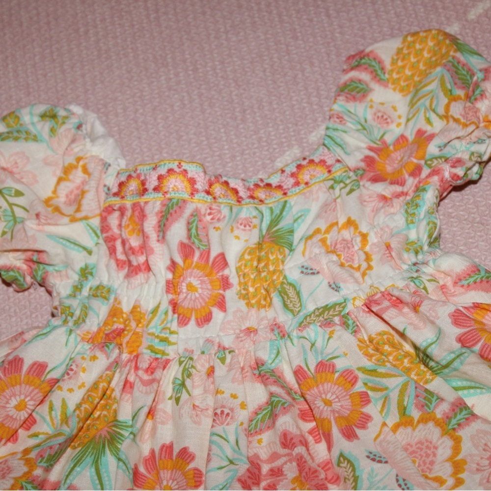 Rachel Zoe Toddler Girl 2T Dress Floral Pineapple Mommy & Me - Picture 2 of 4